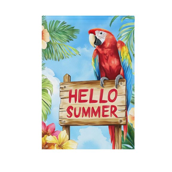 Tropical Summer Parrot Garden Flag Double Sided 12 x 18/28 x 40 Inch Yard Flag Home Outdoor Yard Patio Lawn Decor