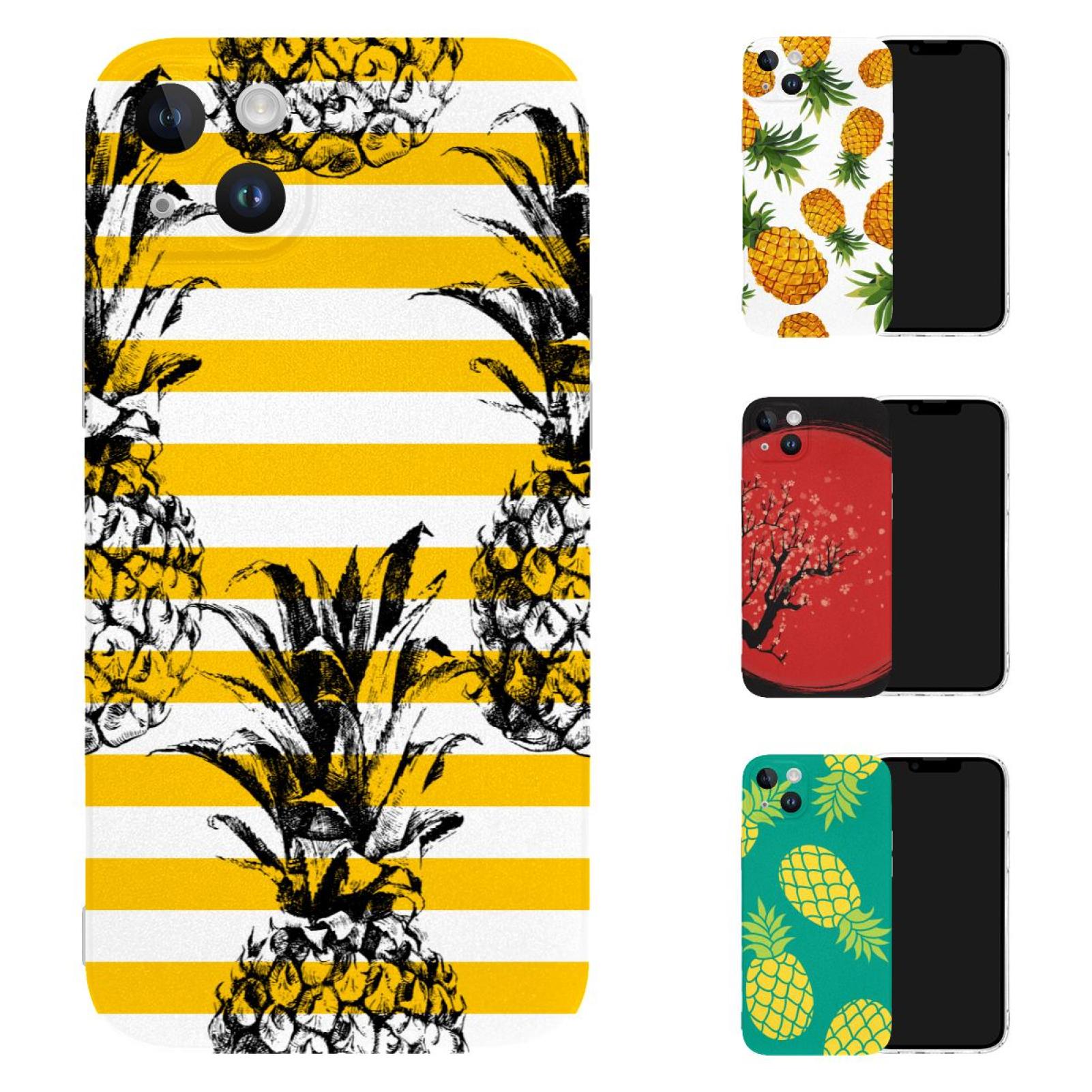 Tropical Summer Stripe Pineapple Pattern 4 Pack Printed TPU Soft Shell
