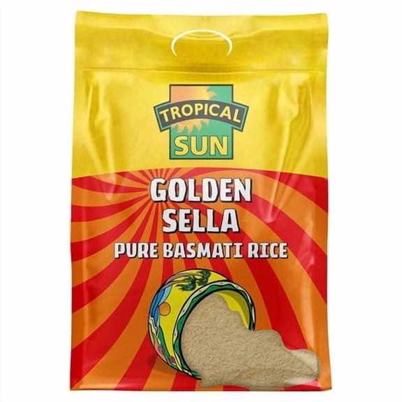 Tropical Sun Golden Sella Rice 5kg, British Import (Pack of 2)