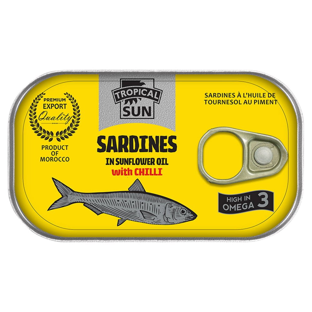 Tropical Sun Sardines in Sunflower Oil with Chilli 125g (Pack of 12)