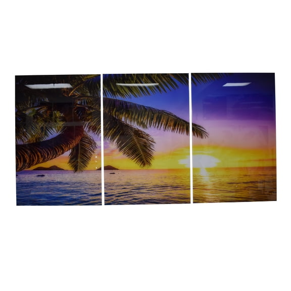 Tropical Sunrise Picture on A Large Three-Piece Acrylic Size: 1" x 78" x 39"H