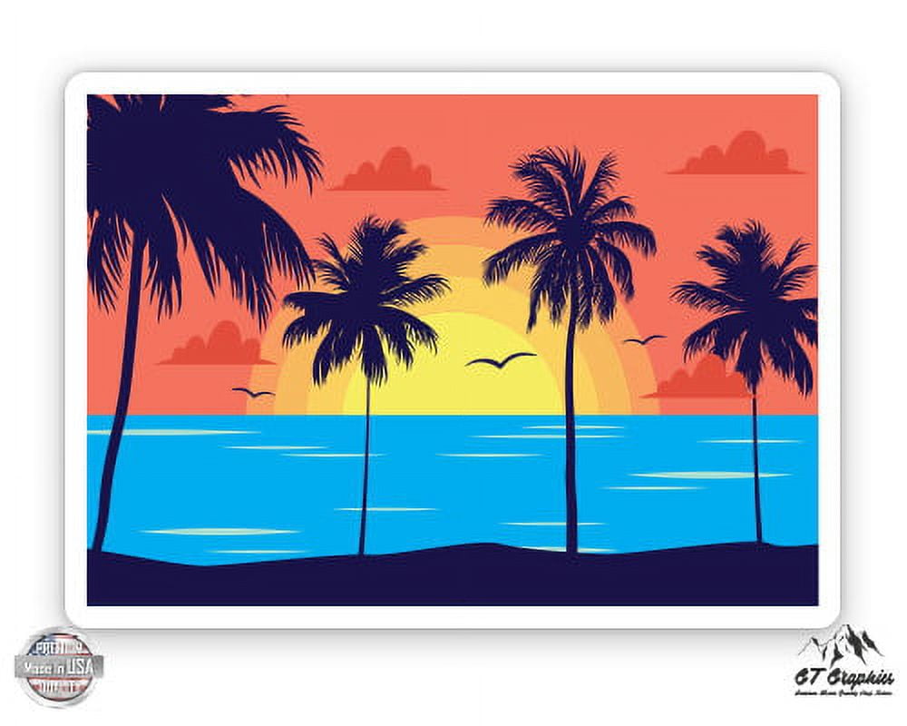 Coconut Palm Tree Vinyl Waterproof Sticker Decal Car Laptop Wall Window  Bumper Sticker 5