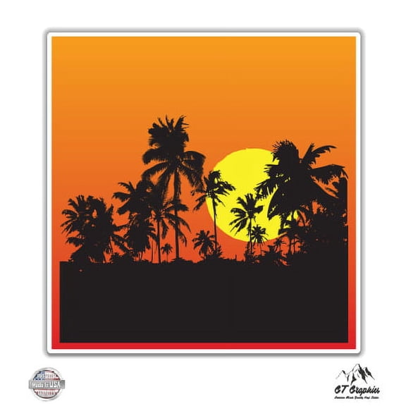Tropical Sunset - 12" Vinyl Sticker Waterproof Decal