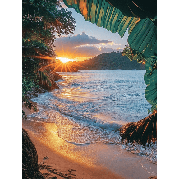 Tropical Sunset Beach Canvas Wall Art Perfect for Living Room Bedroom Bathroom Office and Hotel Decoration
