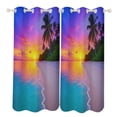 thumbnail image 1 of Tropical Sunset Beach Paradise Window Blackout Curtain 3d Printed Blackout Curtain Bedroom Living Room Hotel Window 2 Panel Shade, 1 of 6