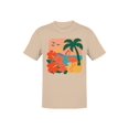 thumbnail image 1 of Tropical Sunset Flamingo Scene Men's T-shirt, 1 of 3