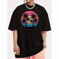 thumbnail image 1 of Tropical Sunset Palm Tree Graphic Tee Shirt Short Sleeve Beach Tops Short Sleeve Crew Neck Black S-5XL, 1 of 5