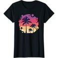thumbnail image 1 of Tropical Sunset Palm Tree Retro Vintage T-Shirt, 1 of 3