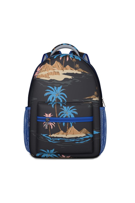 Tropical Sunset Palm Tree Waterproof Bookbag - Lightweight Durable Backpack with Padded Straps for College Students & Commuters