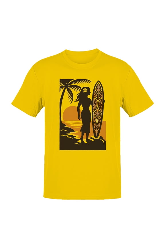 Tropical Sunset Surfer Art Men's T-shirt