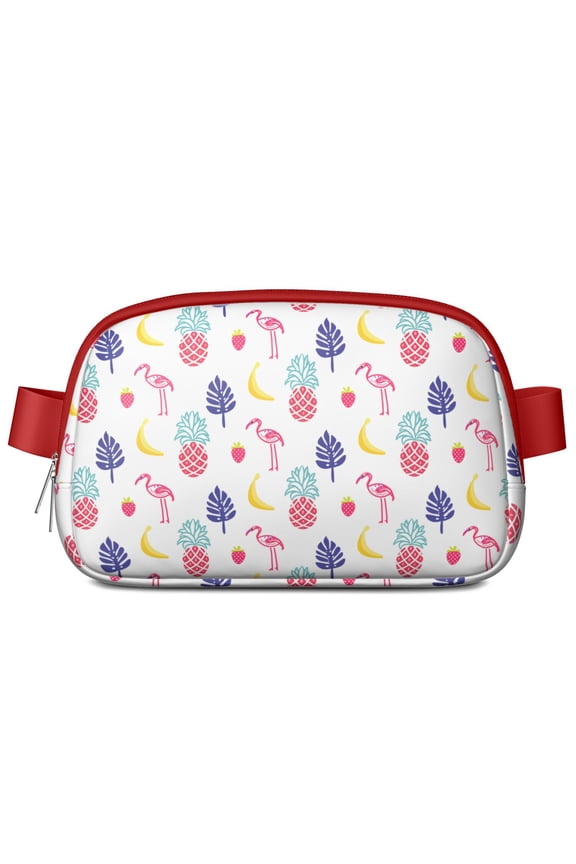 Tropical Sunshine Pineapple Bag – Cute Fruit Fanny Pack with Yellow Flower Pattern for Summer