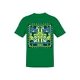 thumbnail image 1 of Tropical Surf Design: Palm and Waves Men's T-shirt Green, 1 of 3