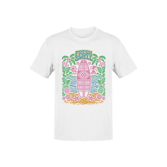 Tropical Surf Fresh Swell Design Men's T-shirt White
