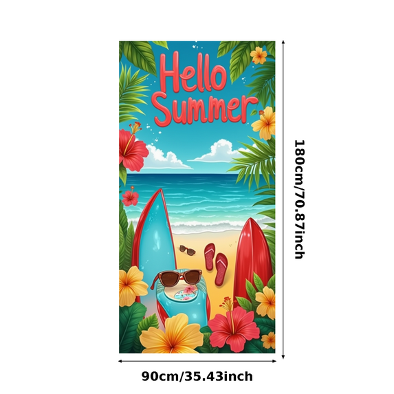 Tropical Surfboard Beach Summer Banner Decorative Ocean Sand for Outdoor Party Holiday Event Picnic Celebration