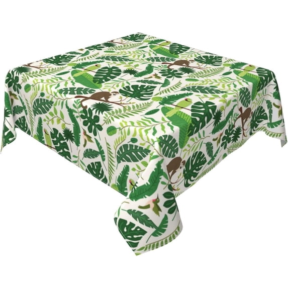 Tropical Tablecloth 60"x60" Inch Square, Durable Table Cover for Kitchen Dining Room, Holiday Tablecloth for Party Dinner