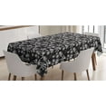 thumbnail image 1 of Tropical Tablecloth, Monochrome Repeating Sketchy Pattern with Exotic Palm Tree Silhouettes, Rectangle Satin Table Cover for Dining Room and Kitchen, 52" X 70", Charcoal Grey White, by Ambesonne, 1 of 2