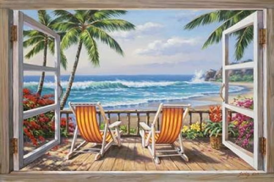 Tropical Terrace for Two Canvas Art - Sung Kim (12 x 18)