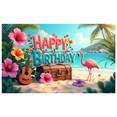 thumbnail image 1 of Tropical Theme Birthday Party Banner Floral Design Guitar Decor Happy Birthday for Beach Celebration Summer Event Tropical Party, 1 of 8