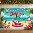 thumbnail image 1 of Tropical Theme Christmas in July Banner Summer Holiday Banner Colorful Balloons Beach Elements Celebration Banner for Summer Party Beach Gathering July Christmas Celebration, 1 of 9