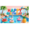 thumbnail image 1 of Tropical Theme Happy Birthday Banner Colorful Design Pool Party Decor Inflatable Unicorn Letter Balloons for Summer Celebration Kids Event Outdoor Decoration, 1 of 7