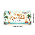 thumbnail image 1 of Tropical Theme Happy Retirement Beach Banner Palm Trees Travel for Retirement Party Celebration Vacation, 1 of 7