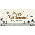 thumbnail image 1 of Tropical Theme Happy Retirement Beach Banner Palm Trees Travel for Retirement Party Celebration Vacation, 1 of 8