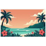 Tropical Theme Summer Beach Scenic Design Vacation Beach Banner Holiday Decorative for Outdoor Party Summer Event Seaside Celebration
