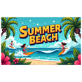 thumbnail image 1 of Tropical Theme Summer Beach Scenic Design Vacation Beach Banner Holiday Decorative for Outdoor Party Summer Event Seaside Celebration, 1 of 9