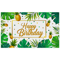 thumbnail image 1 of Tropical Themed Happy Birthday Banner with Pineapples and Leaves Party Decoration Backdrop for Birthday Parties Photography Props and Decorations, 1 of 6