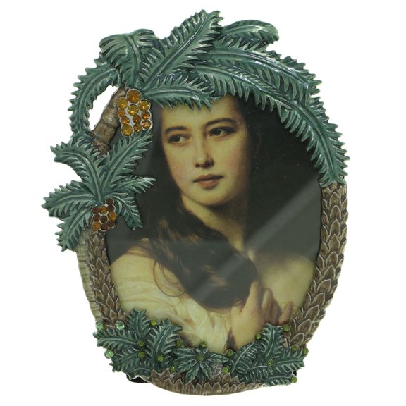 Tropical Themed Oval Picture-Frame with Palm Trees PF40