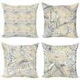 thumbnail image 1 of Ambesonne Tropical Throw Pillow Cover 4 Pack, Parrot Heron Monstera Leaf, 18", Yellow Black and White, 1 of 2
