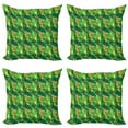 thumbnail image 1 of Tropical Throw Pillow Cushion Case Pack of 4, Exotic Palm Leaves Greenery Foliage Composition of Hawaiian Style Summery Plants, Modern Accent Double-Sided Print, 4 Sizes, Multicolor, by Ambesonne, 1 of 2
