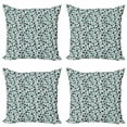 thumbnail image 1 of Ambesonne Tropical Throw Pillow Cover 4 Pack, Ink Paint Leaves Dots, 16", Multicolor, 1 of 2