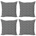 thumbnail image 1 of Ambesonne Tropical Throw Pillow Cover 4 Pack, Exotic Nature Palm Trees, 24", Grey and White, 1 of 2