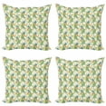 thumbnail image 1 of Tropical Throw Pillow Cushion Case Pack of 4, Peacock Birds with Boho Feathers Birds on Exotic Hibiscus Leaf Branch, Modern Accent Double-Sided Print, 4 Sizes, Multicolor, by Ambesonne, 1 of 2