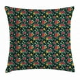 thumbnail image 1 of Tropical Throw Pillow Cushion Cover, Bouquet of Hibiscus and Monstera Flowers Realistic Illustration on Dark Background, Decorative Square Accent Pillow Case, 20 X 20 Inches, Multicolor, by Ambesonne, 1 of 2