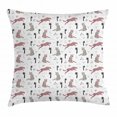 thumbnail image 1 of Tropical Throw Pillow Cushion Cover, Exotic Doodle Hand Drawn Style Leopard Animals Palm Trees Safari Illustration, Decorative Square Accent Pillow Case, 24 X 24 Inches, Multicolor, by Ambesonne, 1 of 2