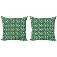 thumbnail image 1 of Ambesonne Tropical Throw Pillow Cover 2 Pack, Exotic Butterfly Plumeria, 20", Forest Green Multicolor, 1 of 2