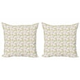 thumbnail image 1 of Tropical Throw Pillow Cushion Cover Pack of 2, Composition of Island Leaves in Pastel Tones, Zippered Double-Side Digital Print, 4 Sizes, White Pale Salmon Khaki, by Ambesonne, 1 of 2