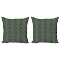 thumbnail image 1 of Ambesonne Tropical Throw Pillow Cover 2 Pack, Exotic Art Monstera Leaves, 24", Grey Reseda Green, 1 of 5