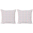 thumbnail image 1 of Ambesonne Tropical Throw Pillow Cover 2 Pack, Colorful Pineapple Sketch, 20", Pink Coconut, 1 of 2