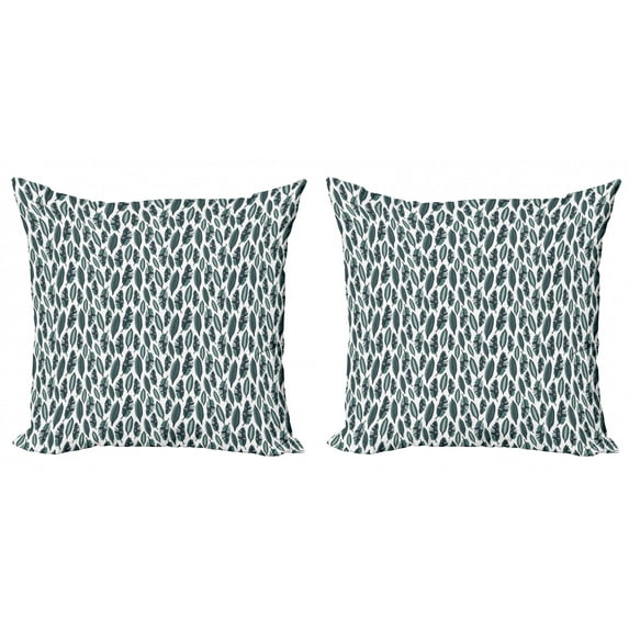 Tropical Throw Pillow Cushion Cover Pack of 2, Nature Inspired Ornament of Palm Leaves Herbs Botany and Environment Themed Print, Zippered Double-Side Digital Print, 4 Sizes, Multicolor, by Ambesonne