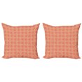 thumbnail image 1 of Tropical Throw Pillow Cushion Cover Pack of 2, Retro Grapefruit Sections Slices Pattern on Polka Dot Background Print, Zippered Double-Side Digital Print, 4 Sizes, Beige Salmon and Peach, by Ambesonne, 1 of 2