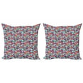 thumbnail image 1 of Ambesonne Tropical Throw Pillow Cover 2 Pack, Exotic Floral Repetition, 24", Sea Green Marigold, 1 of 2