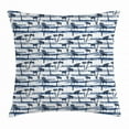 thumbnail image 1 of Tropical Throw Pillow Cushion Cover, Silhouette Tropical Beach Image with Sand and Coconut Palm Trees, Decorative Square Accent Pillow Case, 16 X 16 Inches, White Night Blue Dark Blue, by Ambesonne, 1 of 2