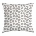 thumbnail image 1 of Tropical Throw Pillow Cushion Cover, Stylized Hand-Drawn Autumn Leaf Pattern Floral Forest Environment Theme, Decorative Square Accent Pillow Case, 24 X 24 Inches, White and Dark Taupe, by Ambesonne, 1 of 2