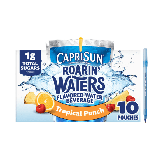 Tropical Tide Naturally Flavored Kids Water Beverage Drink Pouches  10 ct