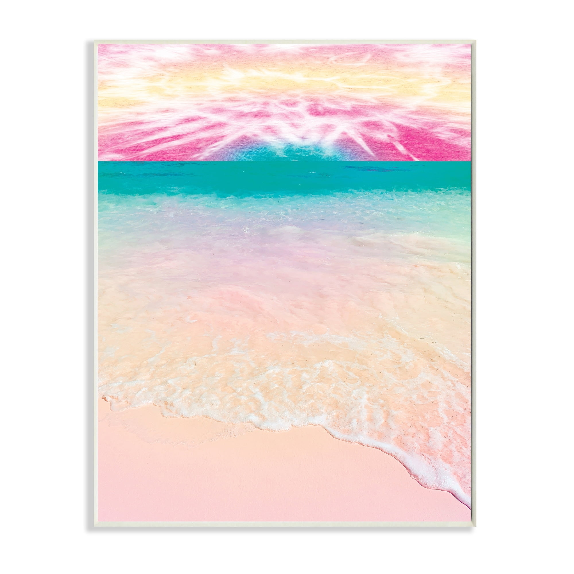 Tropical Tie Dye Beach Horizon Coastline Landscape 13 in x 19 in Framed Painting Art Prints, by Stupell Home Décor