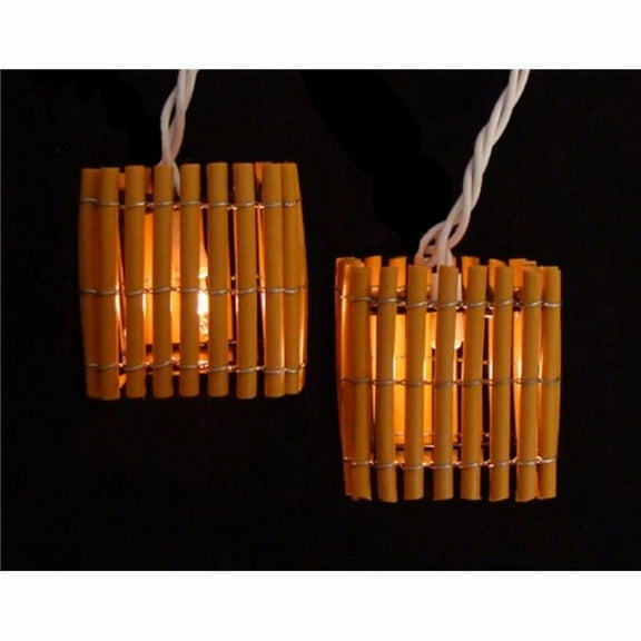 Tropical Tiki Bamboo Summer Garden Patio Christmas Lights - White Wire, Set of 10