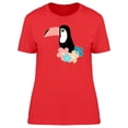 thumbnail image 1 of Tropical Toucan And Flowers T-Shirt Women -Image by Shutterstock, Female Small, 1 of 2